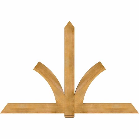 Ekena Millwork Redmond Rough Sawn Timber Gable Bracket, Western Red Cedar, 84"W x 56"H x 4"D x 6"F, 16/12 Pitch GBW084X56X0406RED00RWR